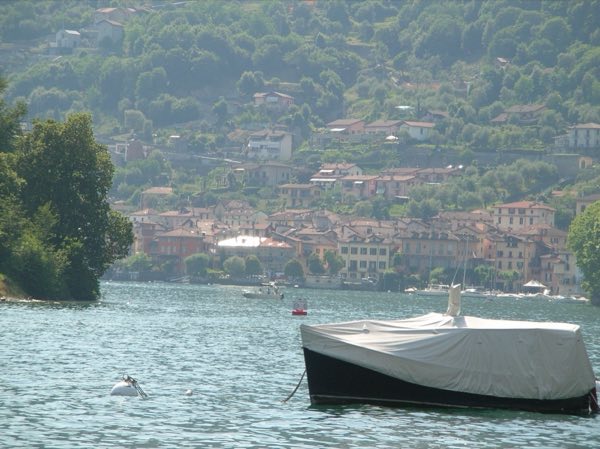 Town across the lake