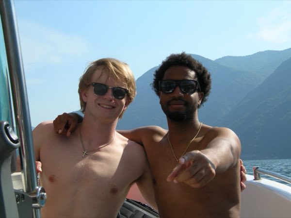 Two friends on the boat