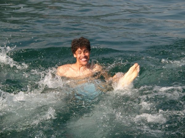 Swimming in the lake